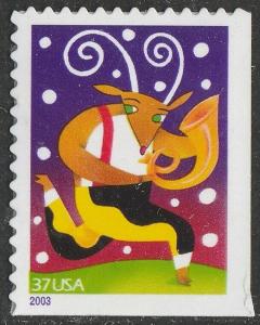 US 3824 Music Makers Reindeer Horn 37c single (from booklet 20) MNH 2003