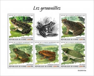 GUINEA - 2023 - Frogs - Perf 5v Sheet - Mint Never Hinged