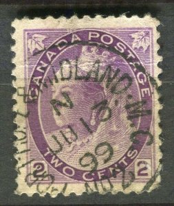 CANADA; 1898 early QV Maple Leaf issue used 2c. value Postmark