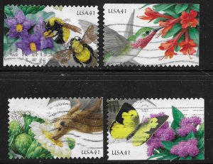 US #4153-56 used set. Pollination