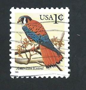 SC# 2477 - (1c) - American Kestrel, denom 1c, used single