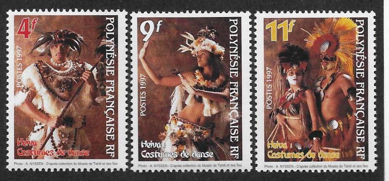 FRENCH POLYNESIA SC# 719-21 FVF/MNH  1997