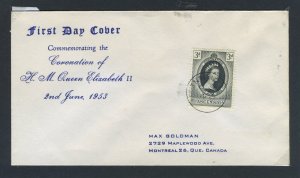 Ascension 1953 QEII Coronation on First Day Cover.