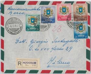 54082 - ITALY COLONIES: SOMALIA - Saxon 40/42 + AIRMAIL 36 / 37 on ENVELOPE-