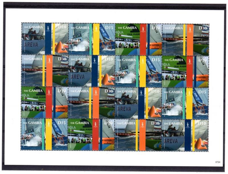 Gambia  2007 Sc#3141  America's Cup Sheetlet (16)  MNH