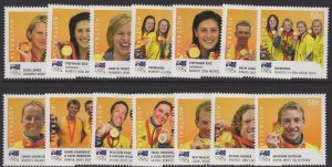 AUSTRALIA SG3038B/51B 2008 AUSTRALIA GOLD MEDAL WINNERS AT OLYMPICS MNH