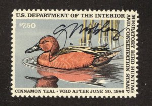 US DUCK HUNTING STAMP -  SCOTT# RW52 - SIGNED BY ARTIST - GERALD MOBLEY - MNH
