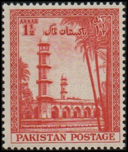 Pakistan 69 -Mint-H - 1 1/2a Emperor Jahangr's Mausoleum, Lahore(1954)(c...