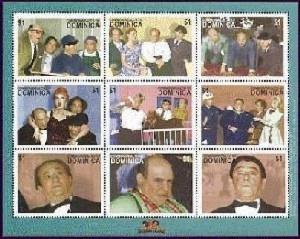 Dominica - The Three Stooges Sheet Of 9 Stamps