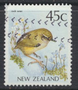 New Zealand SG 1463b Used perf 14½ x 14  SC# 932 Rock Wren Birds 1991 see scan