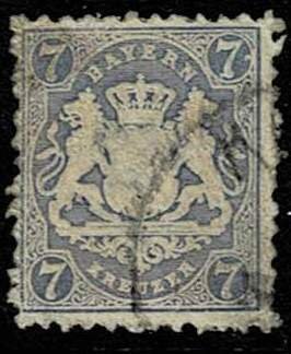 Bavaria 1870,Sc.#26 used, Bayern Coat of Arms, Michel# 25Ya