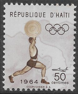 Haiti Scott C224 MLH 50c Olympics Air Mail Issue of 1964, Weightlifting