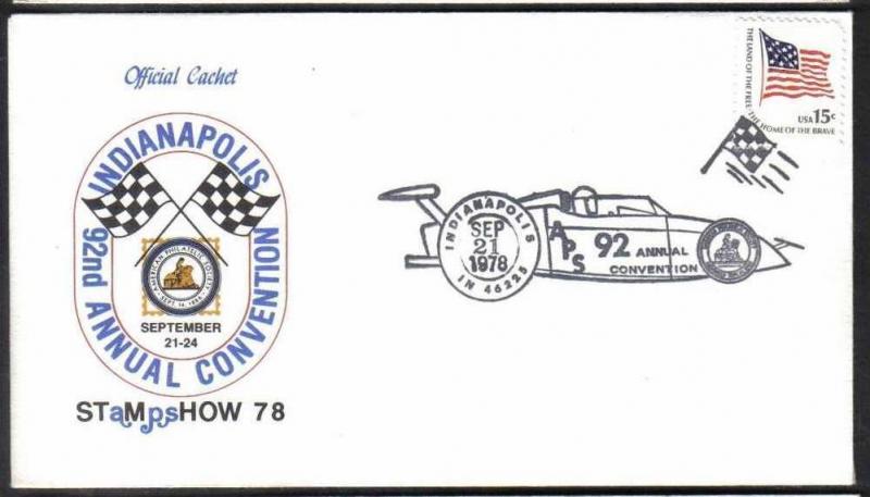 USA  1978 SPORTS - F1 CAR RACING    SPECIAL COVER   & CACHET # 5238