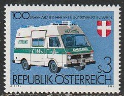 1981 Austria - Sc 1201 - MNH VF - 1 single - Emergency Medical Service
