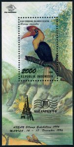 Indonesia 1683,MNH.Michel Bl.116. ASEANPEX-1996.Bird Aceros cassidix.