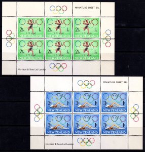 New Zealand 1968 Olympic Games Complete Mint MNH Miniature Sheet Set SCB75a-B76a