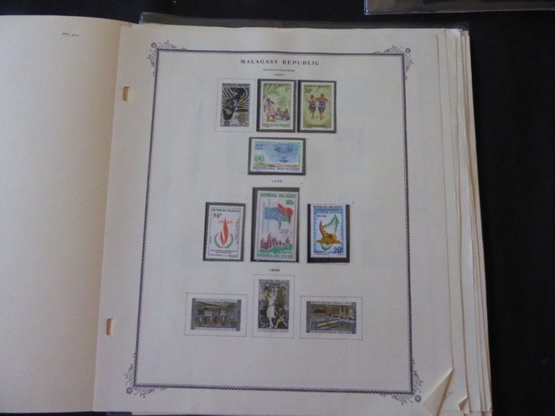 Malagasy Mostly MNH Stamp Collection on Scott Spec Album Pages