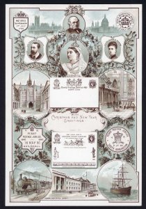 1890 Penny Postage Jubilee Christmas Card a Superb example of the original card