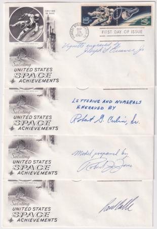 US 1332b Set of 4 Matched FDC's, Signed by Designer and Engravers