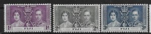 FIJI SG246/8 1937 CORONATION SET MTD MINT