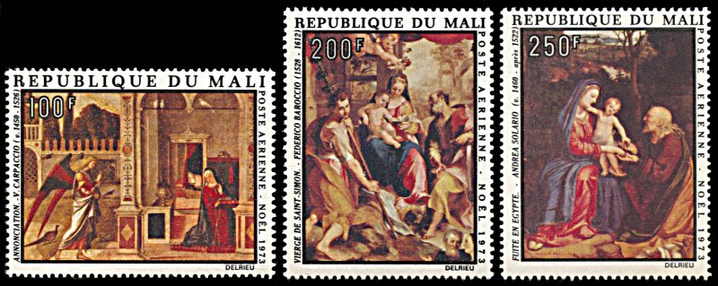 Mali C205-C207, MNH, Christmas 1973 Paintings