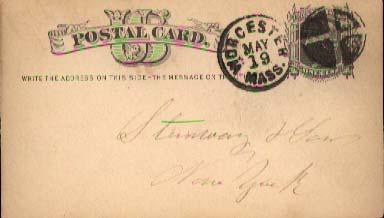 United States, Massachusetts, Government Postal Card, Fancy Cancels