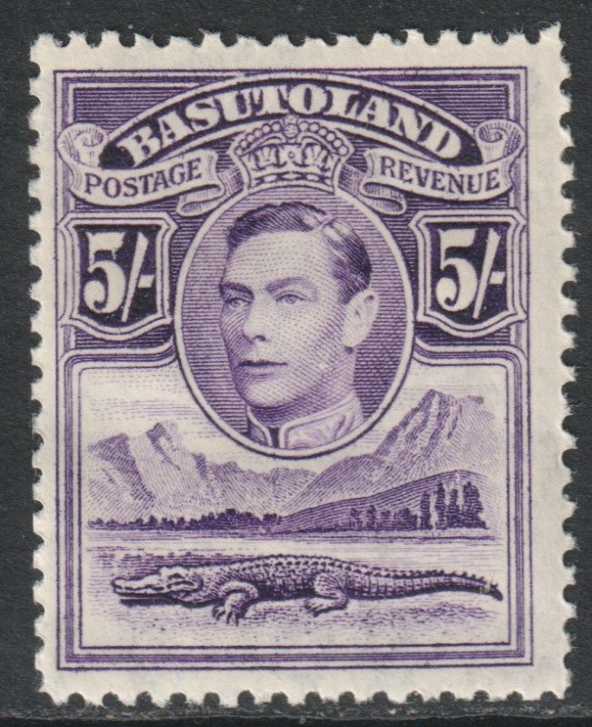 Basutoland Scott 27 - SG27, 1938 George VI 5/- MH*