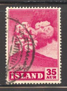 Iceland Scott 248 UH - 1948 35a Eruption of Hekla Volcano - SCV $0.35