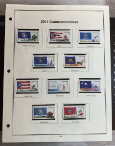 2011 #4313 - 4322 - Forever -FLAGS OF OUR NATION - Set of 10 Single Stamps - MNH