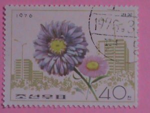 KOREA STAMP: 1976-SC#1437-40  KOREA FLOWERS CTO- NH SET. VERY RARE