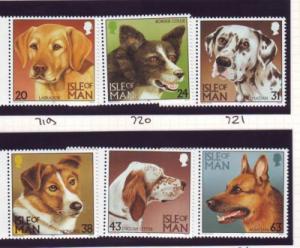 Isle of Man Sc 716-21 1996 Dogs stamp set mint NH