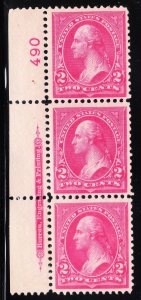 MOstamps - US #267a Mint OG H Plate # Strip of 3 Pink Back Variety -Lot # MO-9A