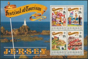 Jersey 1990 MNH Festival of Tourism Stamps Castles Sports Golf Gastronomy 4v M/S 