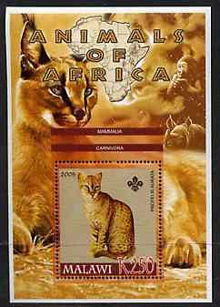 MALAWI - 2005 - African Animals, Lion - Perf Min Sheet -MNH-Private Issue