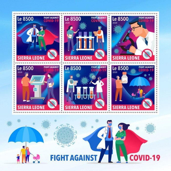 SIERRA LEONE - 2020 - Fight Against COVID-19 - Perf 6v Sheet - Mint Never Hinged