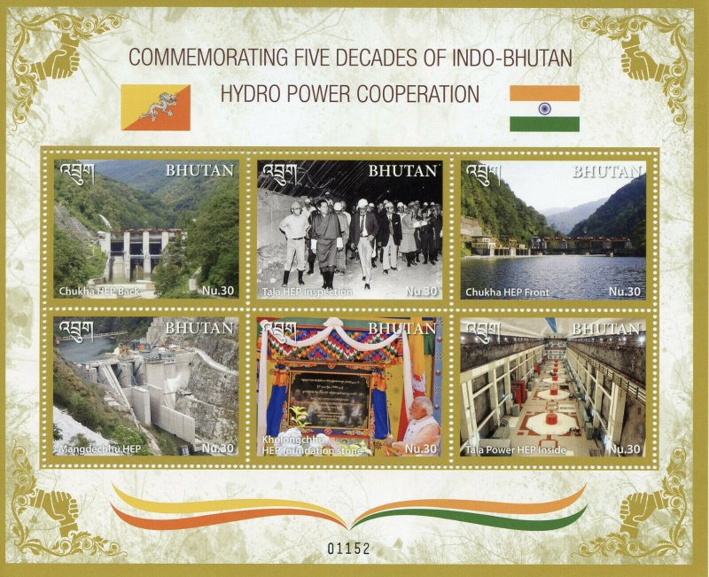 Bhutan Stamps 2019 MNH Five Decades Indo-Bhutan Hydro Power Cooperation 6v M/S