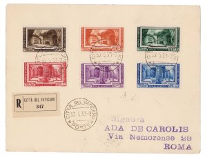 VATICAN CITY 1939 # 55-60 Archeological Congress Stamps Complete Set FDC CV$307