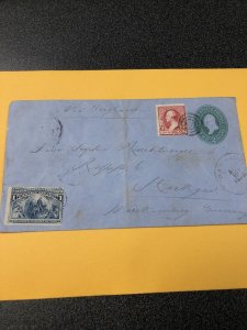 US Stamp Sc#220& 230 On Cover Going To Germany 