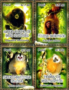 270857 MNH PERU 2011 PRIMATES DEL PERU