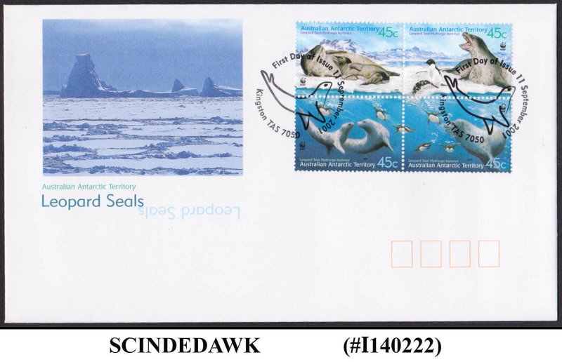 AUSTRALIAN ANTARCTIC TERRITORY - 2001 LEOPARD SEALS / MARINE LIFE - FDC