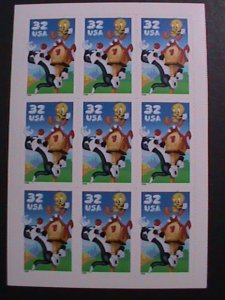 ​UNITED STATES-1998 SYLVESTER & TWEETY-PANE OF NINE STAMPS  MNH VERY FINE