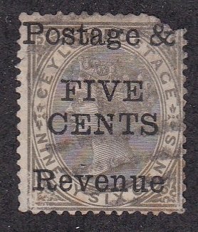 Ceylon # 100, Queen Victoria, Used, Faulty, 10% Cat.