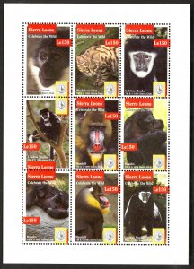 SIERRA LEONE 1995 ANIMALS WILDLIFE Miniature Sheet Sc 1795 MNH