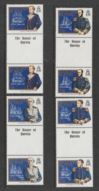 South Georgia 1985 Cartographers UM Unfolded gutter pairs SG 510/3