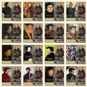 Martin Luther's reform 2023 year 16 stamps perforated  NEW