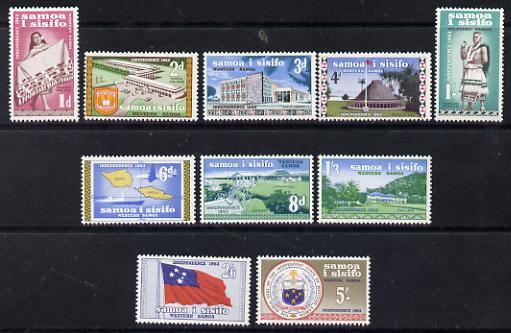 Samoa 1962 Independence def set complete 1d to 5s unmount...