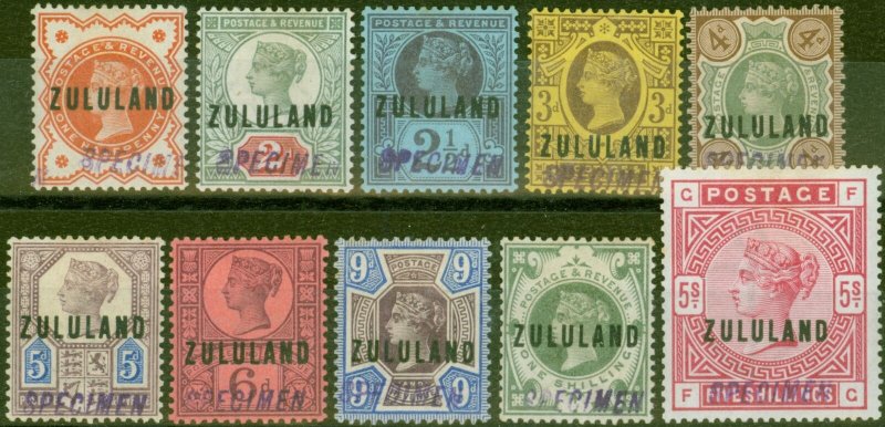 Zululand 1888-93 Specimen set of 10 SG1s-11s Fine Lightly Mtd MInt