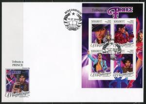 MOZAMBIQUE 2016 TRIBUTE TO PRINCE SHEET FIRST DAY COVER