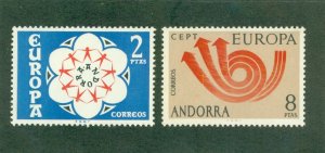 SPANISH ANDORRA 75-6 MNH BIN $1.65