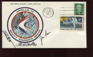 APOLLO 15 ASTRONAUT CREW SIGNED MISSION COVER LV5298